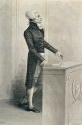 Maximilien de Robespierre (1758-94) Orating, engraved by Stephane Pannemaker (1847-1930)